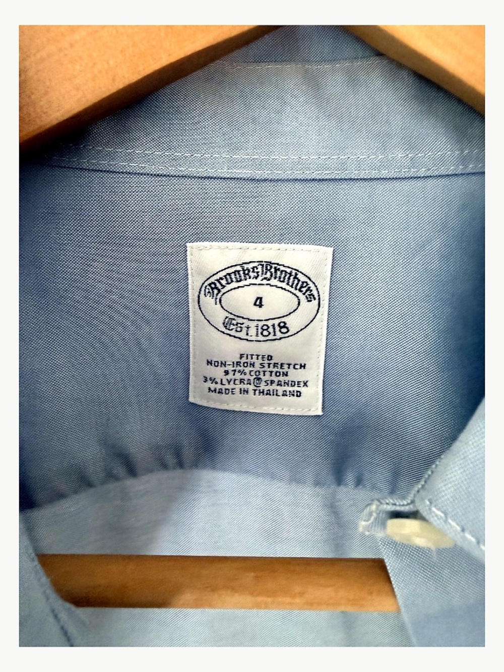 Brooks Brothers 1818 Light Blue Fitted Non-Iron Stretch Button Down Shirt | Size - Picture 2 of 8